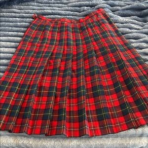Pendleton Red and Green Plaid A-Line Skirt